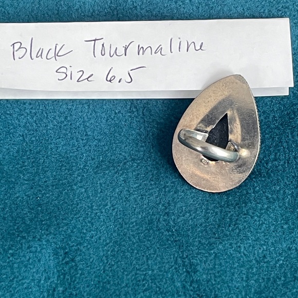 Black Tourmaline Ring Size 6.5 - Picture 3 of 3